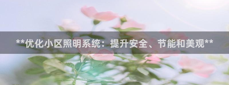 **优化小区照明系统：提升安全、节能和美观**