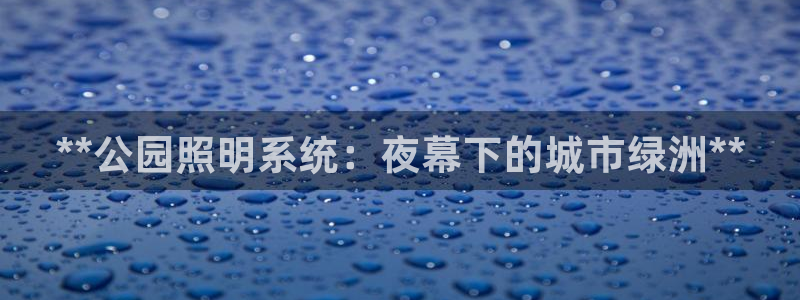 **公园照明系统：夜幕下的城市绿洲**
